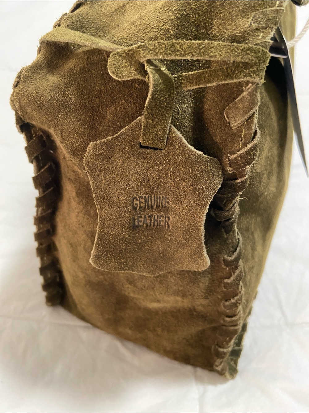 Haute Hippie Olive Green Braided Suede Hobo Shoulder Bag - Picture 11 of 15